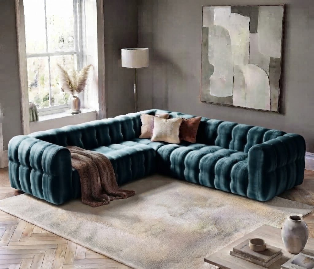 dream-bubble-corner-sofa-teal Dream Bubble Corner Sofa – Cloud-Soft Comfort - Image 1